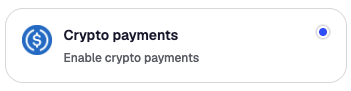 Crypto payments option