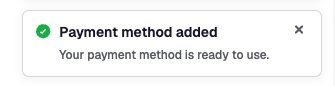 Payment method added notification