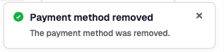 Payment method removed notification