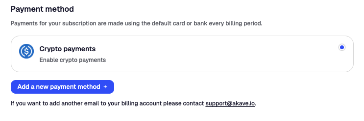Payment method section