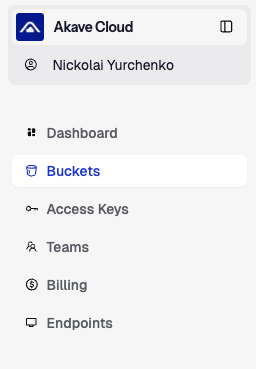 Buckets page